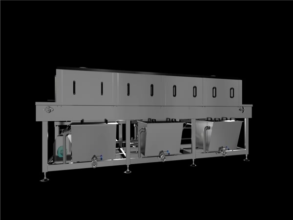 蔬菜周轉(zhuǎn)筐清洗機(jī)設(shè)備，全自動帶殺菌洗筐設(shè)備